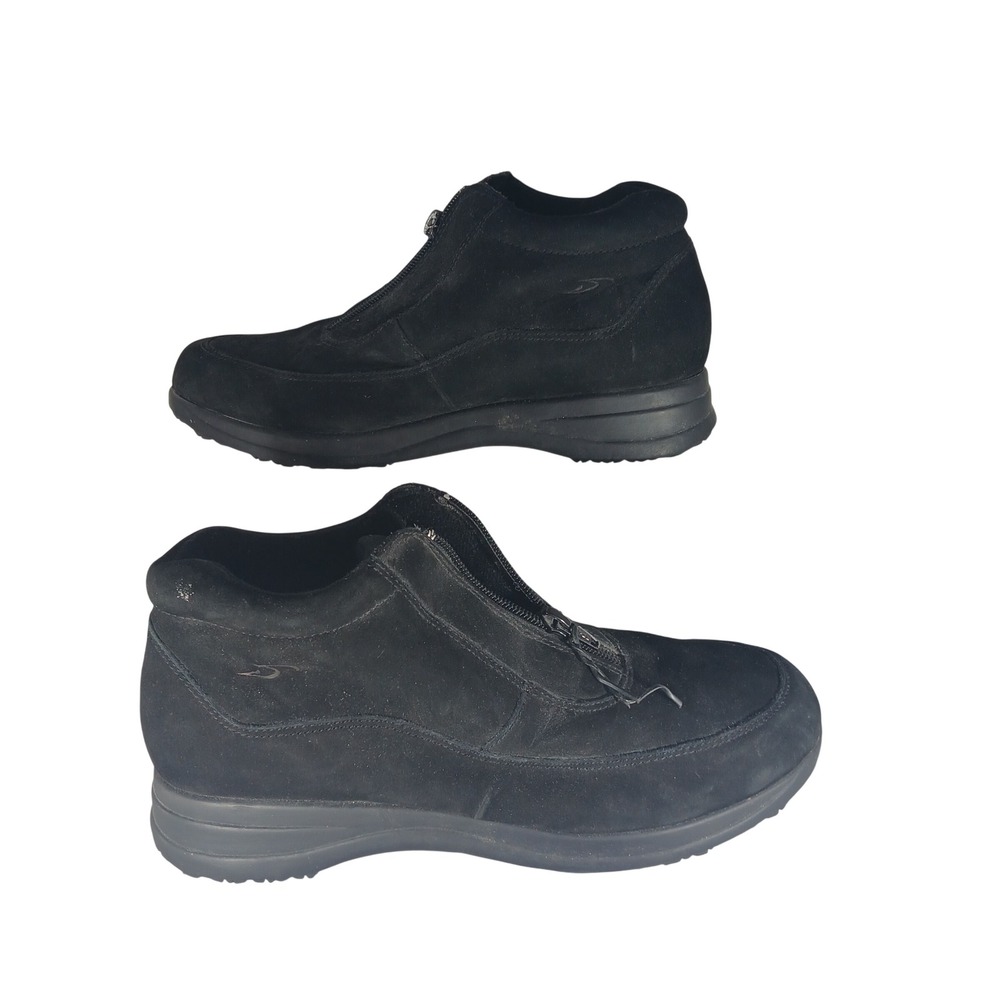 Dr.‎ Scholl's Dixie Ankle Boots 9.5M Black Leather Front Zip Comfort Walking